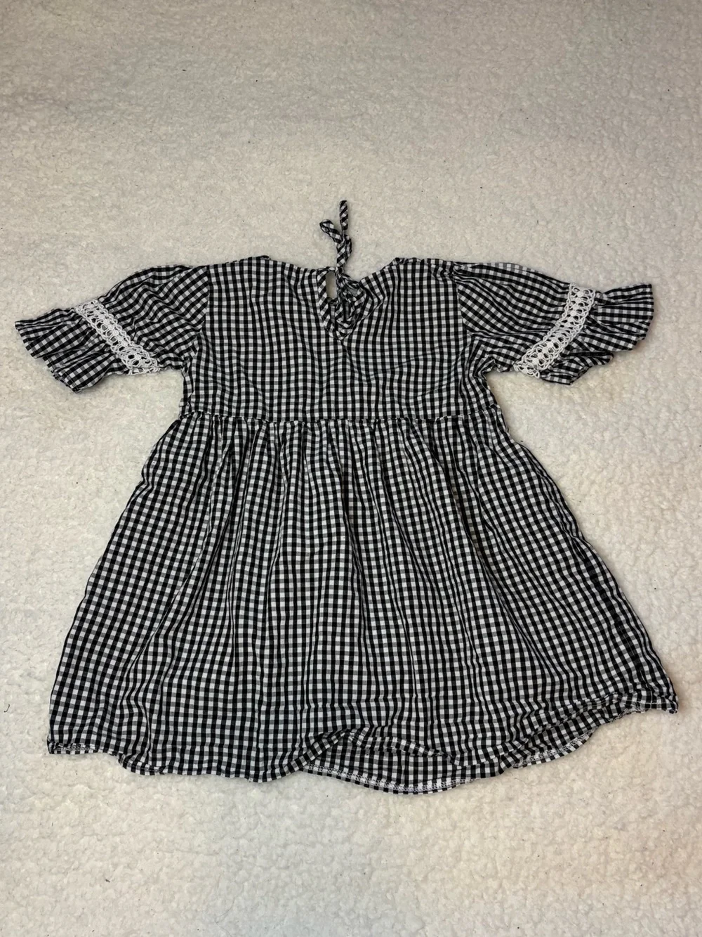 Zara Basic Girl Black and White Gingham A-line Dress